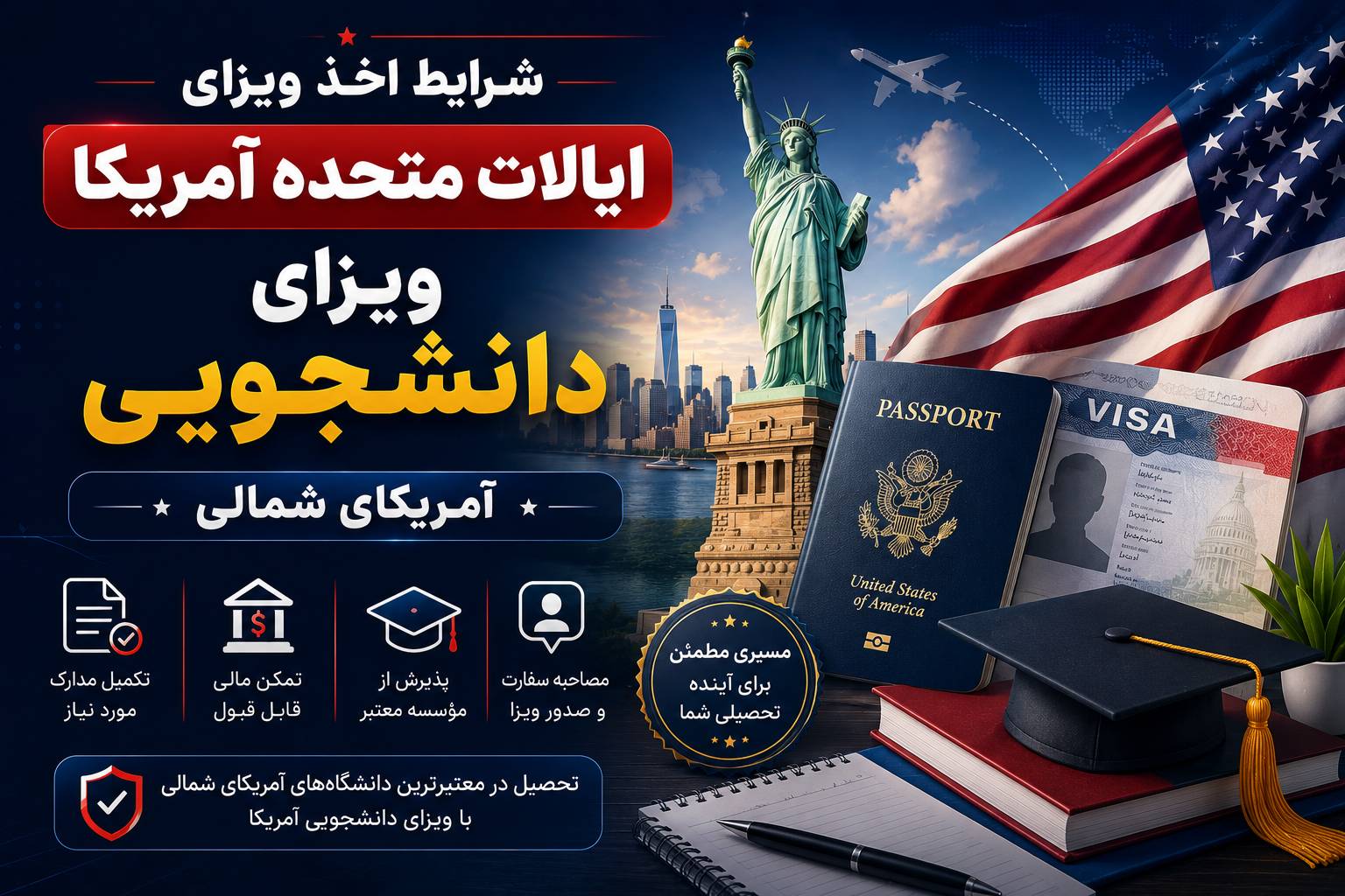 شرایط اخذ ویزای آمریکا؛ راهنمای ویزای دانشجویی F-1 و هزینه‌های تحصیل